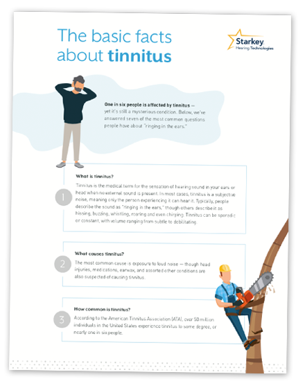Folleto de productos con tecnología de tinnitus