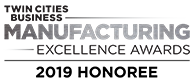 Galardonado con el premio Twin Cities Business Manufacturing Excellence Award 2019 logo